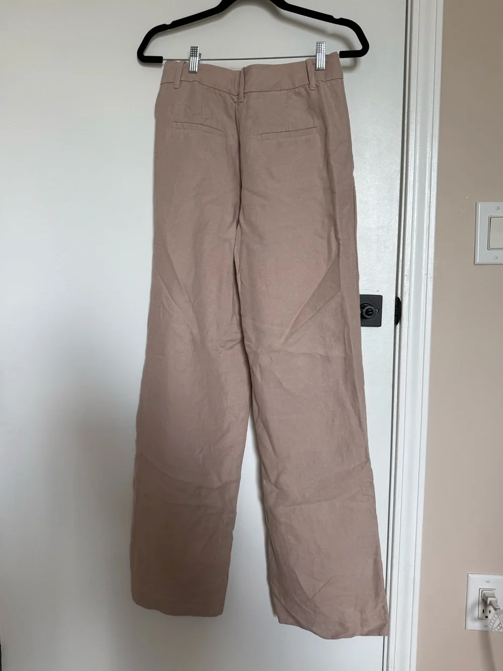 Effortless Wide Leg Linen-Blend Pants in Taupe